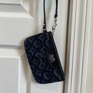 Blue Coach Wristlet